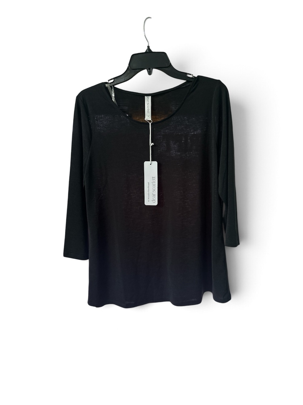 Eileen Fisher Black Lightweight Scoop Neck Long Sleeve Tee